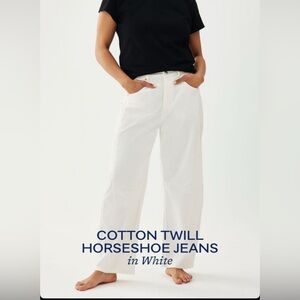Cotton Twill Horseshoe Jeans in White PARKE